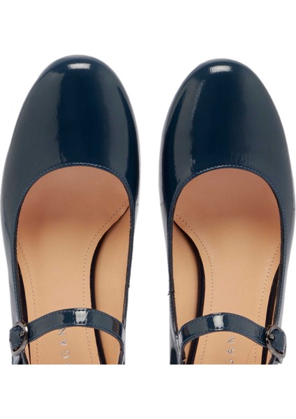 Lacivert Hakiki Rugan Deri Kadın Topuklu Ayakkabı - K24S1AY67600-C16 indirimleri