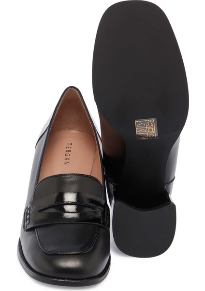 Siyah Hakiki Deri Kadın Topuklu Ayakkabı - K24S1AY67706-A23 fırsatları