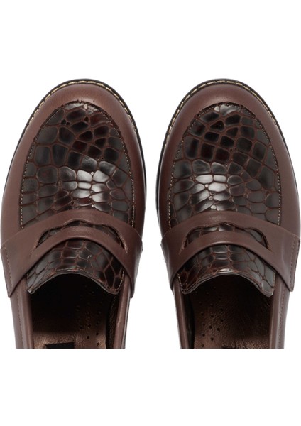 Kahve Hakiki Deri Kadın Dolgu Topuklu Ayakkabı - K24S1AY67544-A24 indirimleri