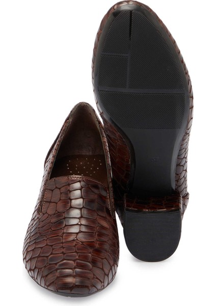 Kahve Hakiki Deri Kadın Topuklu Ayakkabı - K24S1AY67543-U3Z fırsatları