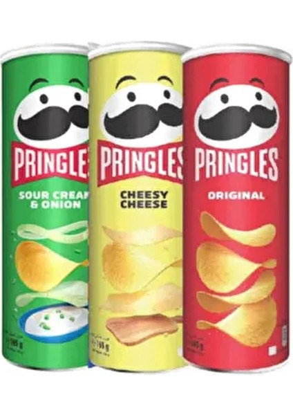 Original, Cheese, Sour Cream Onion Potato Cips 3*165GR