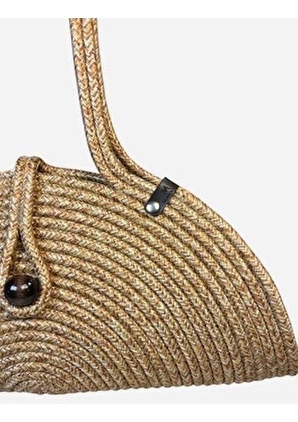 Mia Kadın Omuz Çantası Hasır Materyal Düz Desenli Ergonomik Tasarım Basic Koleksiyon indirimleri