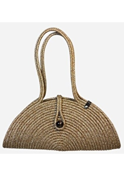 Mia Kadın Omuz Çantası Hasır Materyal Düz Desenli Ergonomik Tasarım Basic Koleksiyon