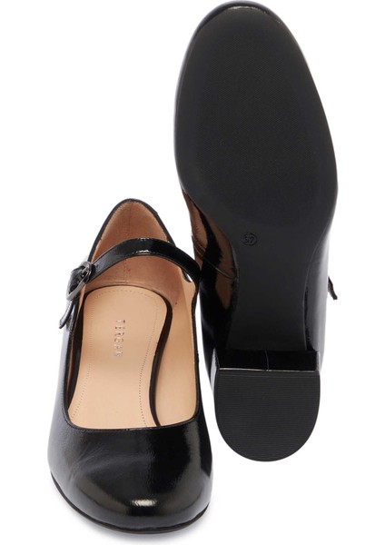 Siyah Hakiki Rugan Deri Kadın Topuklu Ayakkabı - K24S1AY67600-A07 fırsatları