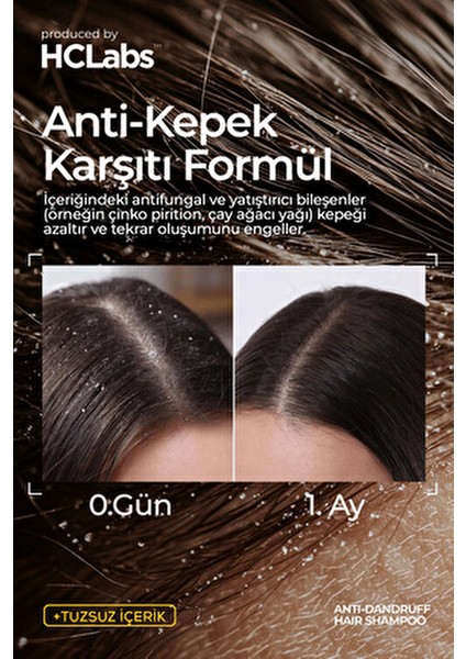 Anti Dandruff Kepek Karşıtı 15 Aktif Içerikli Tuzsuz Şampuan 250 ml fiyatları