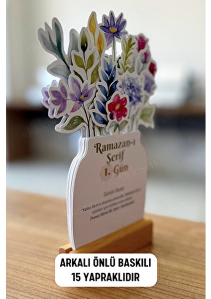 Ahşap Tutuculu Ramazan Takvimi 15 Yapraklı Günün Hadis-I Şerifi İçin Özel Tasarım modelleri