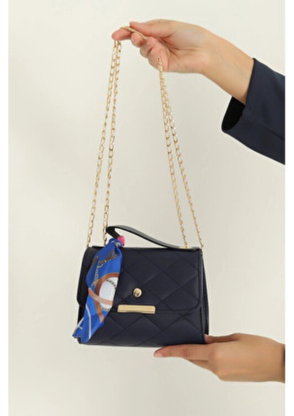 Kapitone Fularlı Zincir Askılı Kadın El ve Omuz Çantası Minimal Kadın Çanta fiyatları