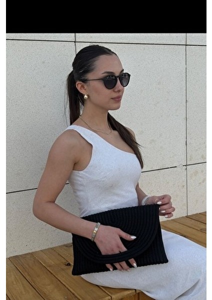 Kadın Hasır Zarf Portföy Clutch Çanta Ergonomik Tasarım Basic Koleksiyon 30x20 cm indirimleri