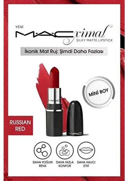 Macximal Mini Mac Silky Matte Lipstick - Russian Red 1.7g