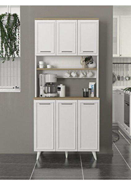 Potter 3 Kapaklı Mutfak Dolabı Kahve Köşesi Çok Amaçlı Dolap Beyaz - Rota 90 cm modelleri