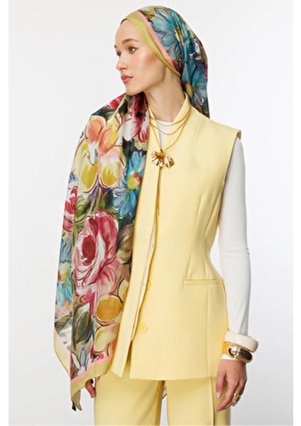 Kayısı Rossel Desen Pamuk Şal indirimleri