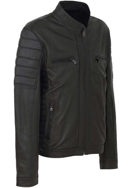 Yeşil Hakiki Deri Erkek Hakiki Deri Mont - E23BDM310545-T1M fiyatları