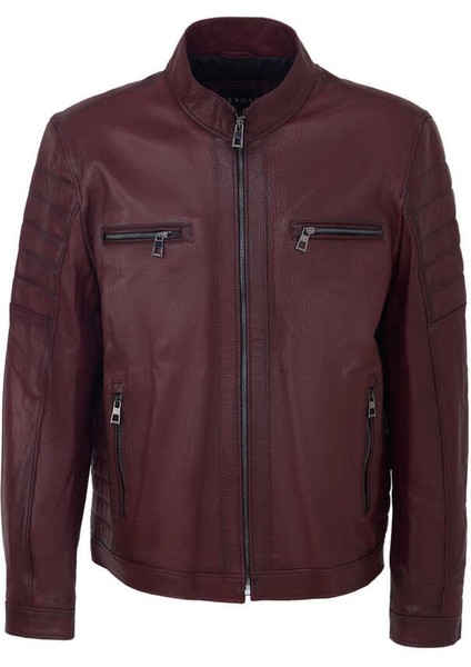 Bordo Hakiki Deri Erkek Hakiki Deri Mont - E23BDM310545-R4X