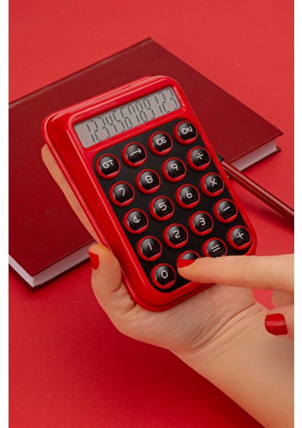 Renkli ve Işık Enerjili Hesap Makinesi - Kırmızı BL2122 fiyatları