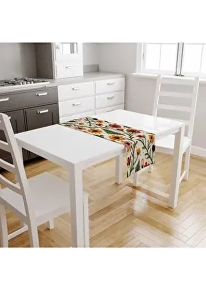 Punch Nakış Desen Dijital Baskılı Sarı Turuncu Sonbahar Temalı Runner Masa Örtüsü 45X100 cm modelleri