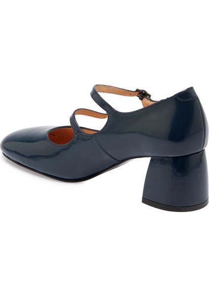 Lacivert Hakiki Deri Kadın Topuklu Ayakkabı - K24S1AY67608-C16 fiyatları