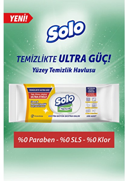 Temizlikte Ultra Güç Limon&portakal Tazeliği Yüzey Temizlik Havlusu 3'lü 300 Yaprak
