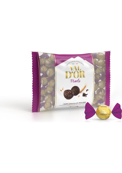 Val D’or Yuvarlak 500 Gr. (1 Mor Poşet) Bitter Çikolata Kreması Dolgulu Tahıl Patlaklı