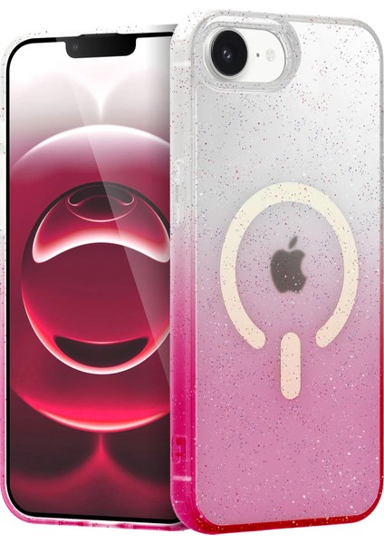 Apple Iphone 16E Pummel Shiny Magsafe Kapak - Pembe Dsdrn