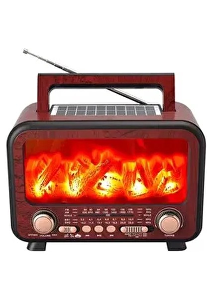 Everton RT-754 Solar Enerjili Şömine Görünümlü Bluethoot Radyo Müzik Çalar