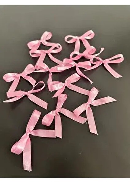 50 Adet Pembe Saten Hazır Fiyonk Küçük 10MM El Yapımı fiyatları