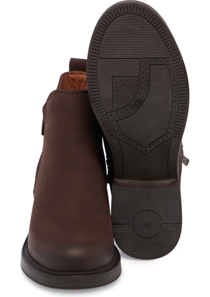 Kahve Hakiki Nubuk Deri Kadın Casual Bot - K24K1BT67508-A39 fırsatları