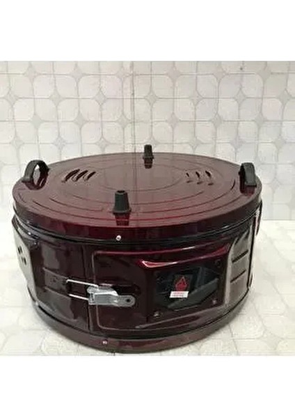 Uğur Büyük Boy ( Aile Boyu ) Yuvarlak Davul Fırın Bordo Tek Tepsili-Beğenmezsen Iade Garantili