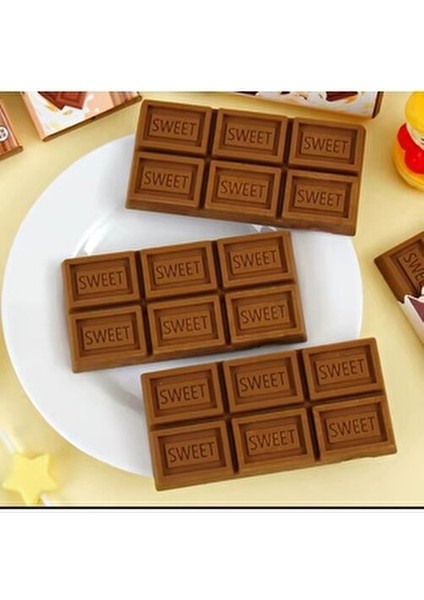 Çikolata Desenli Kahverengi Kauçuk Stick Sevimli Kare Silgi Okul Öncesi Hediyelik modelleri