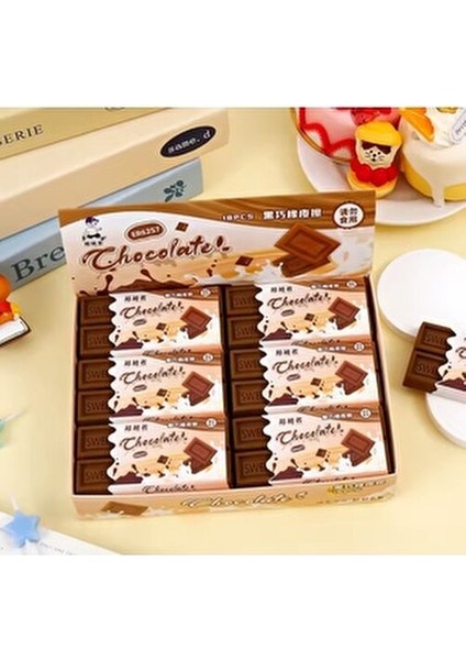 Çikolata Desenli Kahverengi Kauçuk Stick Sevimli Kare Silgi Okul Öncesi Hediyelik fırsatları