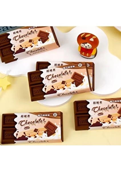 Çikolata Desenli Kahverengi Kauçuk Stick Sevimli Kare Silgi Okul Öncesi Hediyelik