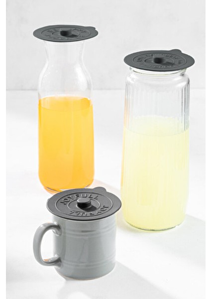 3 Adet Silikon Isı Koruyucu Bardak Kapağı Antrasit fiyatları