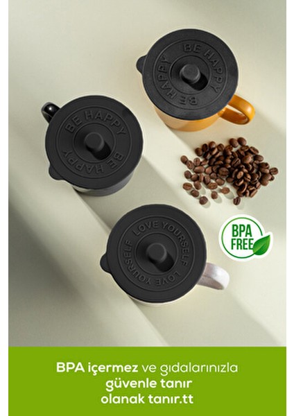 3 Adet Silikon Isı Koruyucu Bardak Kapağı Antrasit fırsatları