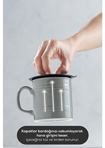 3 Adet Silikon Isı Koruyucu Bardak Kapağı Antrasit indirimleri