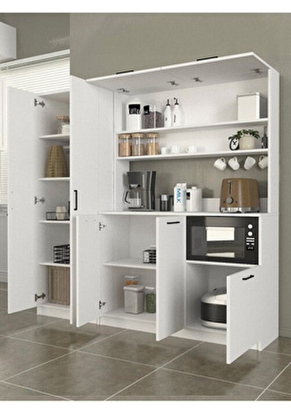 Tuco 3 Kapakli Mutfak Dolabı & Tuco 2 Kapaklı 5 Rafli Çok Amaçlı Dolap Kahve Köşesi Beyaz indirimleri