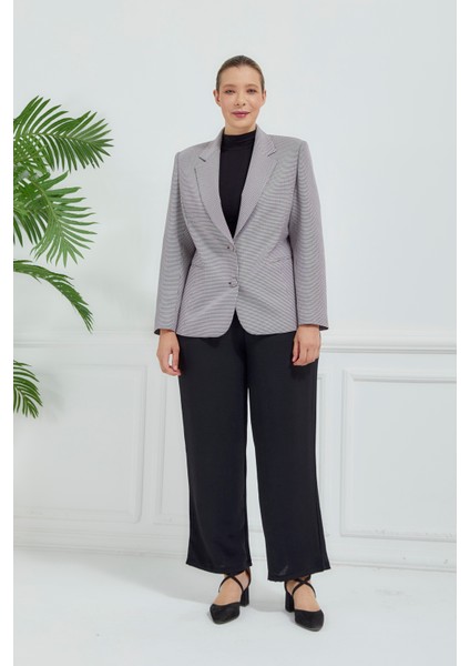 Kadın Pötikareli Düğmeli Klasik Ceket fırsatları