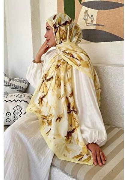 Çiçek Desen Soft Şal Sarı fırsatları