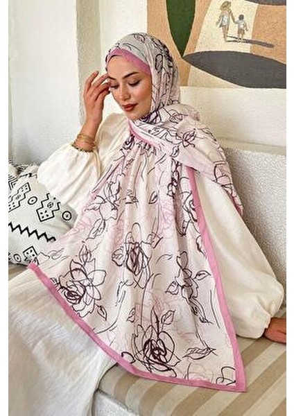 Çiçek Desen Soft Şal Şeker Pembesi modelleri