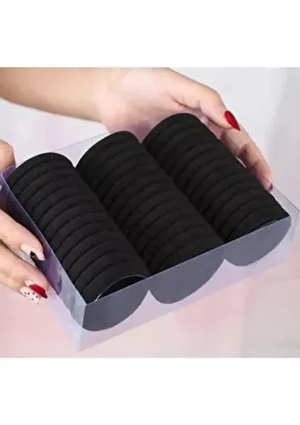 Kadın 25'li Siyah Lastik Toka Seti