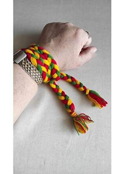 Amed Spor Taraftar Ipi Diyarbakır Yeşil Kırmızı Örgü Saç Ipi 5 Li Paket Nevruz fiyatları