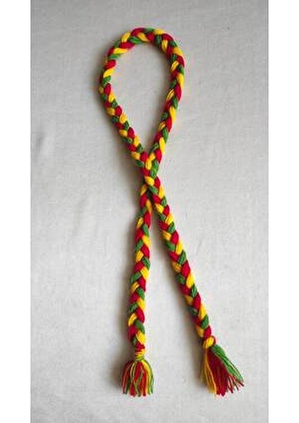 Amed Spor Taraftar Ipi Diyarbakır Yeşil Kırmızı Örgü Saç Ipi 5 Li Paket Nevruz