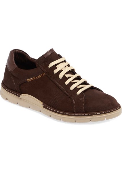 Kahve Hakiki Nubuk Deri Erkek Sneaker - E24I1AY56777-A39