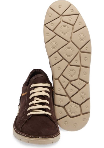 Kahve Hakiki Nubuk Deri Erkek Sneaker - E24I1AY56777-A39 fırsatları