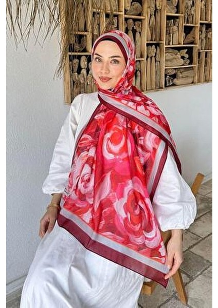Çiçek Desen Pamuk Şal Bordo fiyatları