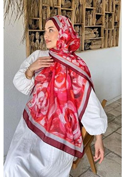 Çiçek Desen Pamuk Şal Bordo fırsatları