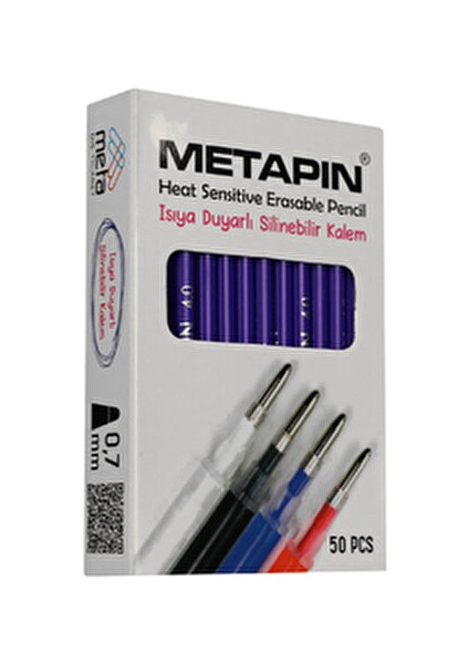 Isı Duyarlı Silinebilir Kalem Mavi 50 Li 0,7 mm Dayanıklı Uçlu