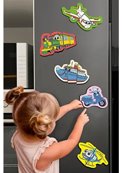Mıknatıslı Puzzle Serisi Taşıtlar modelleri
