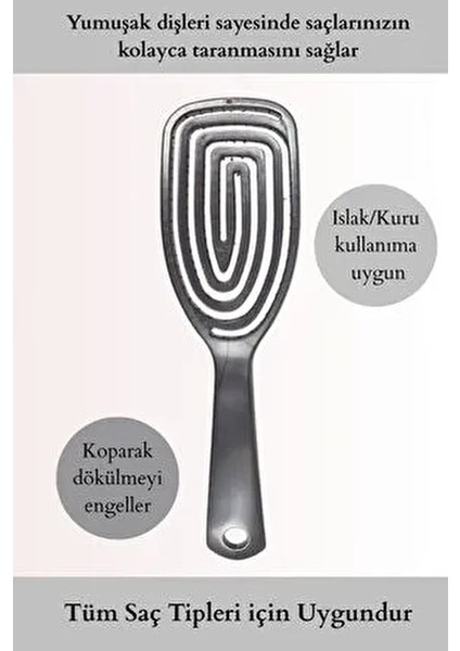 3 Boyutlu Gri Profesyonel Saç Fırçası fiyatları