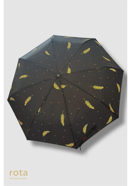 Tam Otomatik 8 Telli Dayanıklı Fiber Tel Şemsiye - RT-3020W - Yaprak Desenli fiyatları