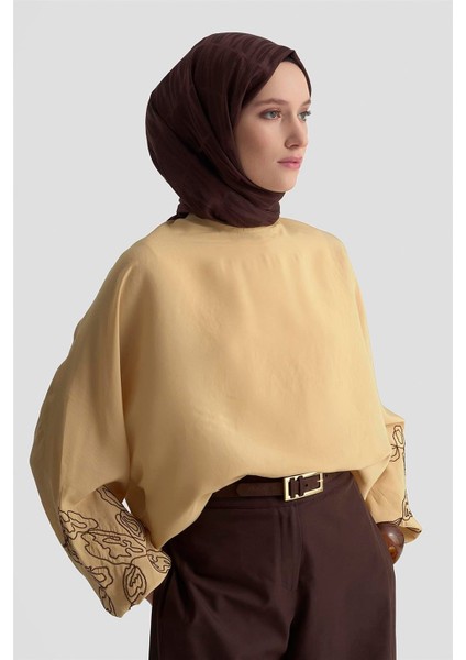 Balon Kollu Bluz 25KD9001 Camel fırsatları