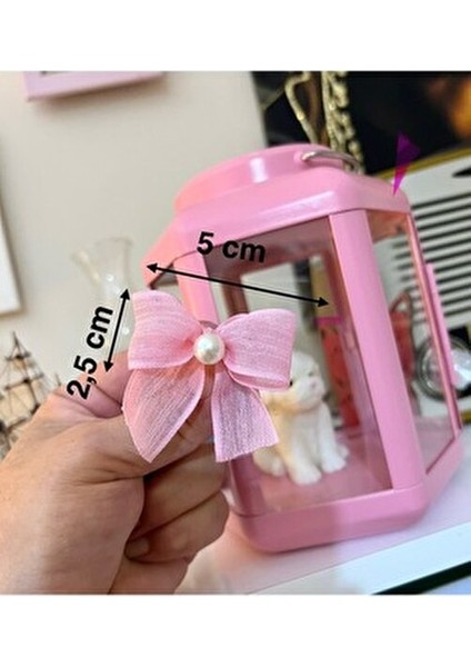 Inci Detaylı Pembe Keten Kurdele Hazır Fiyonk - 20 Adet modelleri